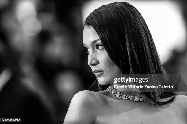 Image has been digitally retouched) Model Bella Hadid attends the screening of 'Ash Is The Purest White ' during the 71st annual Cannes Film Festival...