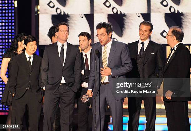 Actors Ken Jeong, Ed Helms and Justin Bartha, director Todd Phillips and actor Bradley Cooper during the 15th annual Critics' Choice Movie Awards...