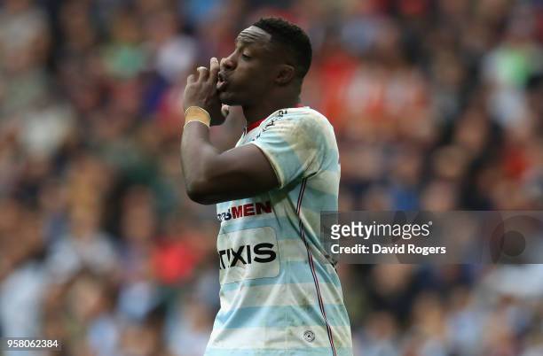 Yannick Nyanga of Racing 92 looks on during the European Rugby Champions Cup Final match between Leinster Rugby and Racing 92 at San Mames Stadium on...