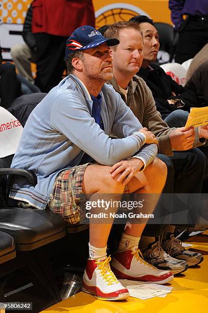 Actor Will Ferrell attends a game between the Los Angeles Clippers and the Los Angeles Lakers at Staples Center on January 15, 2010 in Los Angeles,...