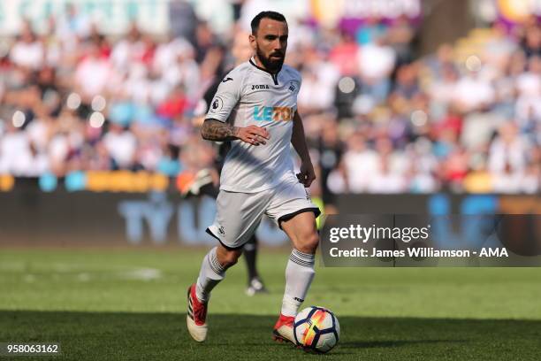 Leon Britton of Swansea City during the Premier League match between Swansea City and Stoke City at Liberty Stadium on May 13, 2018 in Swansea, Wales.