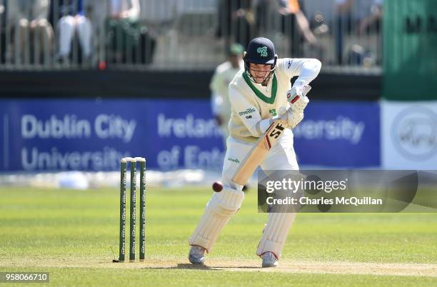 Gary Wilson of Ireland during the third day of the test cricket match between Ireland and Pakistan on May 13, 2018 in Malahide, Ireland.