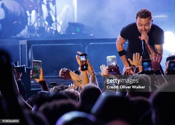 Tim McIlrath of Rise Against performs at StubHub Center on May 12, 2018 in Carson, California.