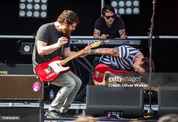 Andy Hull and Andy Prince of Manchester Orchestra perform at StubHub Center on May 12, 2018 in Carson, California.