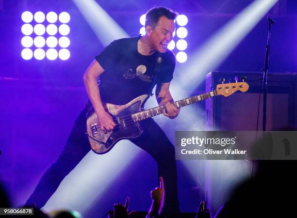 Mark Hoppus of Blink-182 performs at StubHub Center on May 12, 2018 in Carson, California.