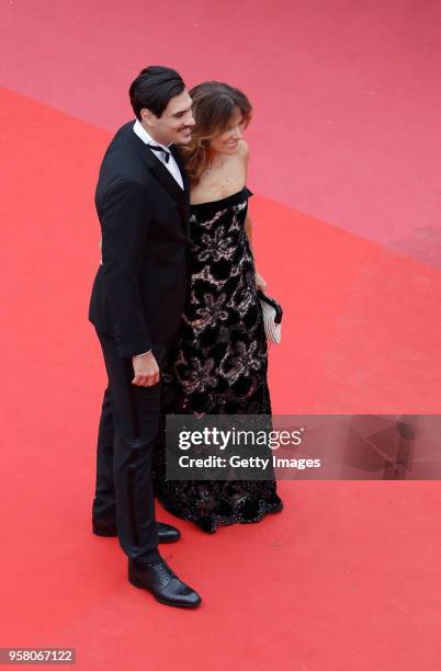 Giuseppe Vicino and Roberta Armani attend the screening of "Happy As Lazzaro " during the 71st annual Cannes Film Festival at Palais des Festivals on...