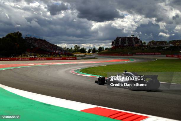 Lewis Hamilton of Great Britain driving the Mercedes AMG Petronas F1 Team Mercedes WO9 on track during the Spanish Formula One Grand Prix at Circuit...