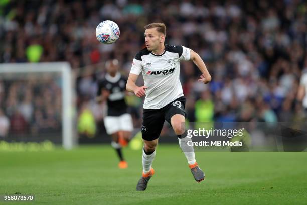 Andreas Weimann, on the ball during the Sky Bet Championship Play Off Semi FinalFirst Leg between Derby County and Fulham on May 11, 2018 at Pride...