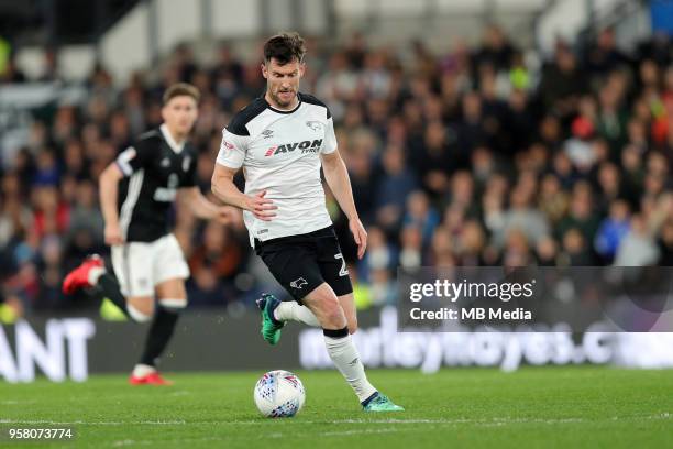 David Nugent, gets on the ball. During the Sky Bet Championship Play Off Semi FinalFirst Leg between Derby County and Fulham on May 11, 2018 at Pride...