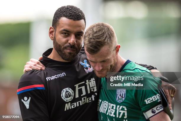 West Bromwich Albion Chris Brunt and Crystal Palace coach after the Premier League match between Crystal Palace and West Bromwich Albion at Selhurst...