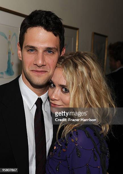 Actors Justin Bartha and Ashley Olsen at the Golden Globes party hosted by T Magazine and Dom Perignon at Chateau Marmont on January 15, 2010 in Los...