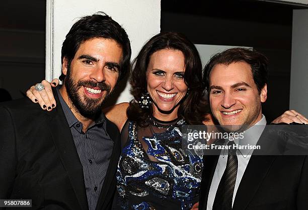 Actors Eli Roth, Amy Landecker, and Michael Stuhlbarg attend the Golden Globes party hosted by T Magazine and Dom Perignon at Chateau Marmont on...