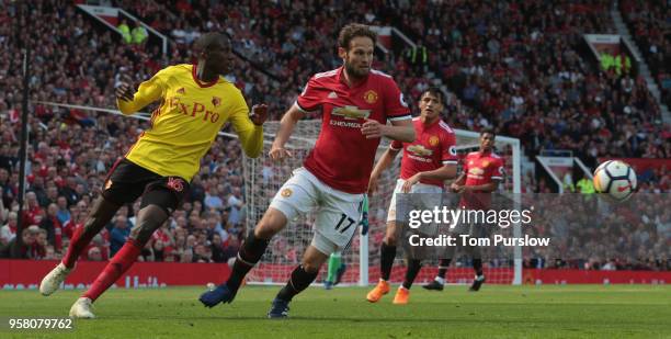 Daley Blind of Manchester United in action with Abdoulaye Doucoure of Watford during the Premier League match between Manchester United and Watford...