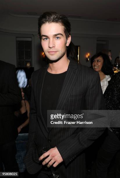 Actor Chace Crawford attends the Golden Globes party hosted by T Magazine and Dom Perignon at Chateau Marmont on January 15, 2010 in Los Angeles,...