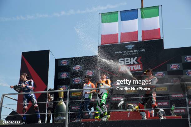 Winner podium race SuperSport 16 Jules Cluzel FRA Yamaha YZF R6 NRT; 64 Federico Caricasulo ITA Yamaha YZF R6 GRT Yamaha Official WorldSSP Team; -3...