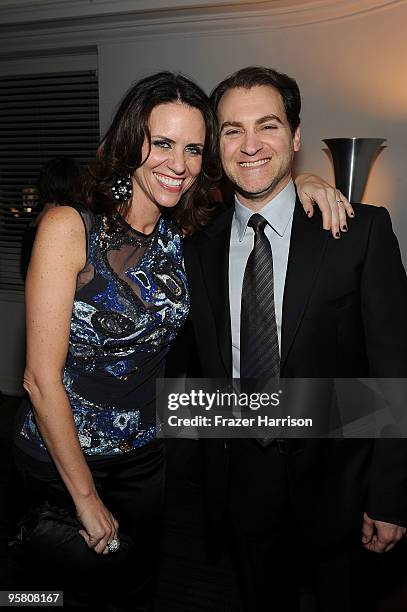 Actors Amy Landecker and Michael Stuhlbarg attend the Golden Globes party hosted by T Magazine and Dom Perignon at Chateau Marmont on January 15,...