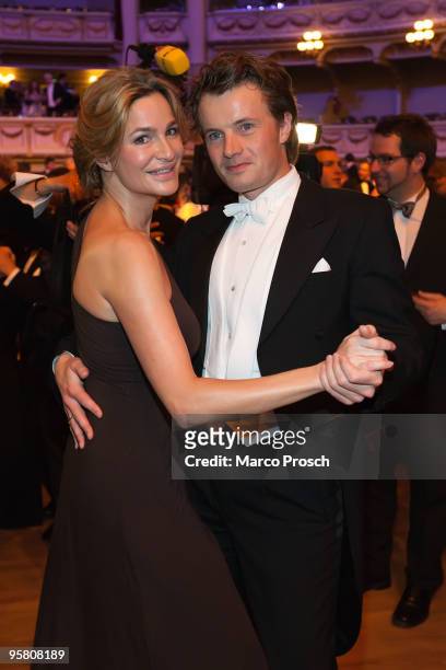 Actress Alexandra Kamp and boyfriend Michael von Hassel attend the Semper Opera Ball on January 15, 2010 in Dresden, Germany.