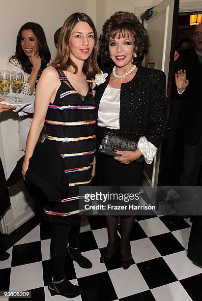 Director Sofia Coppola and actress Joan Collins attend the Golden Globes party hosted by T Magazine and Dom Perignon at Chateau Marmont on January...