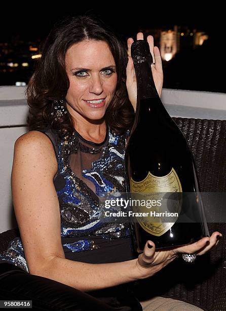 Actress Amy Landecker attends the Golden Globes party hosted by T Magazine and Dom Perignon at Chateau Marmont on January 15, 2010 in Los Angeles,...