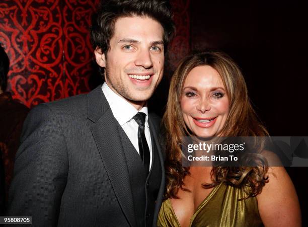 Adam Havener and Lesley Vogel Panettiere pose together at Havener's birthday party at Beso Restaurant at Beso on January 15, 2010 in Hollywood,...