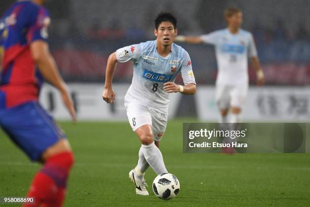 Kazuki Fukai of Consadole Sapporo in action during the J.League J1 match between FC Tokyo and Consadole Sapporo at Ajinomoto Stadium on May 13, 2018...