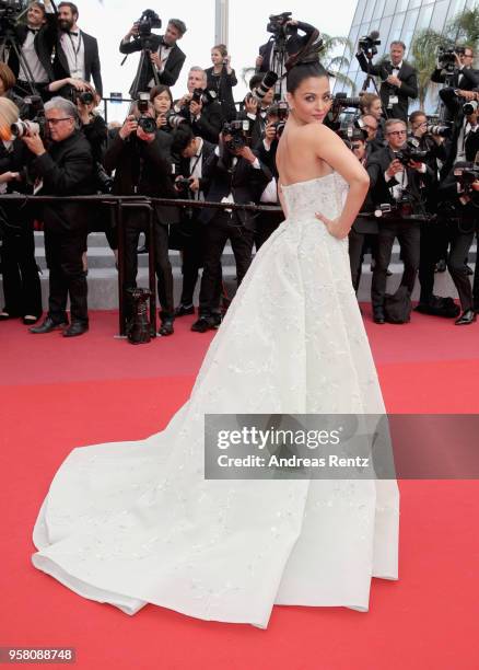 Actress Aishwarya Rai attends the screening of "Sink Or Swim " during the 71st annual Cannes Film Festival at Palais des Festivals on May 13, 2018 in...