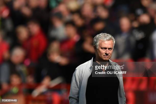 Manchester United's Portuguese manager Jose Mourinho is seen during the English Premier League football match between Manchester United and Watford...