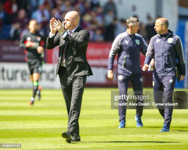 Burnley manager Sean Dyche during the Premier League match between Burnley and AFC Bournemouth at Turf Moor on May 13, 2018 in Burnley, England.