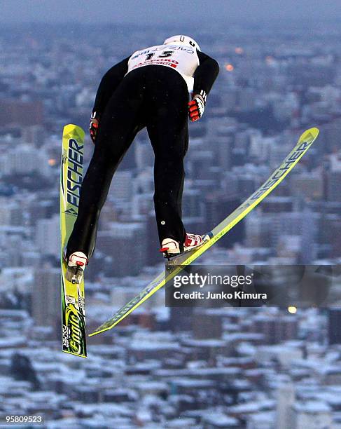 Georg Spaeth of Germany of Italy in action during the practice prior to competing in the FIS Ski Jumping World Cup Sapporo 2010 at Okurayama Jump...