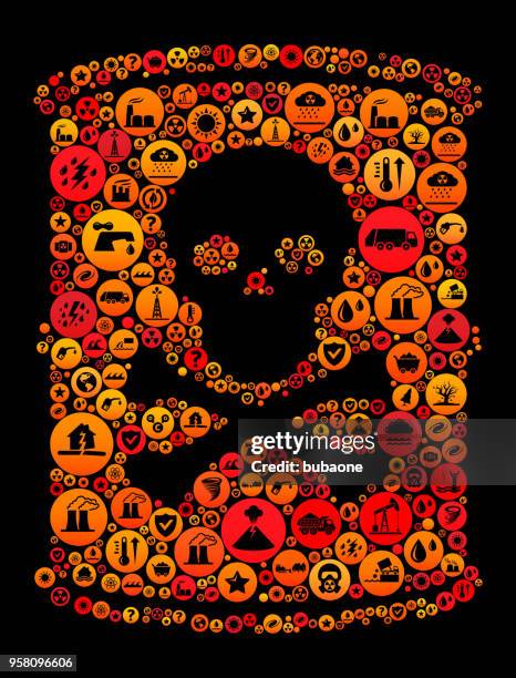 toxic barrel climate change vector icon pattern - mask garbage stock illustrations