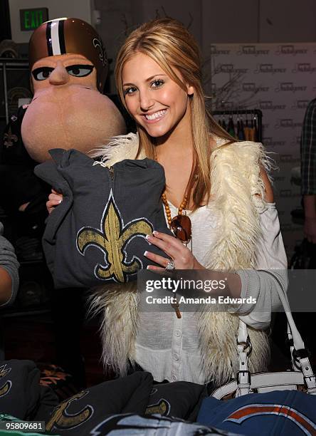 Actress Cassie Scerbo poses at Retro Sport during the Kari Feinstein Golden Globes Style Lounge at Zune LA on January 15, 2010 in Los Angeles,...