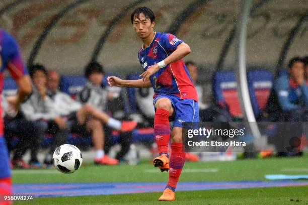 Sei Muroya of FC Tokyo in action during the J.League J1 match between FC Tokyo and Consadole Sapporo at Ajinomoto Stadium on May 13, 2018 in Chofu,...