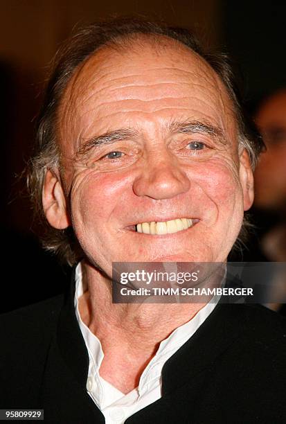 Swiss actor Bruno Ganz poses after the awards ceremony of the Bavarian Film Prize on January 15, 2010 at the Prinzregententheater in Munich. AFP...