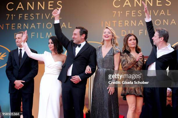 Actor Guillaume Canet, actress Leila Bekhti, director Gilles Lellouche, actresses Virginie Efira and Marina Fois and actor Mathieu Amalric attend the...