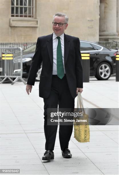 Michael Gove MP seen at the BBC studios on May 13, 2018 in London, England.