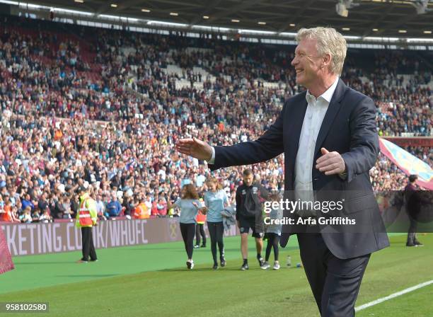 David Moyes of West Ham United after the Premier League match between West Ham United and Everton at London Stadium on May 13, 2018 in London,...