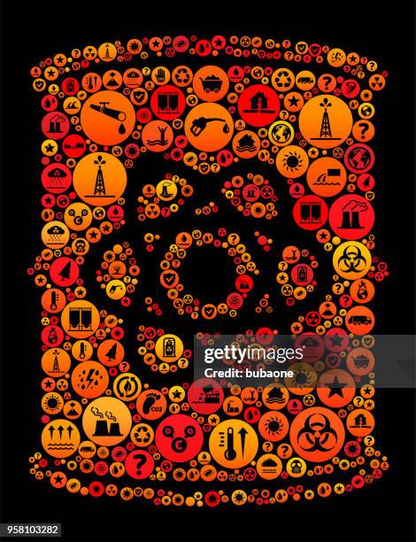 atomic barrel climate change vector icon pattern - ocean garbage stock illustrations