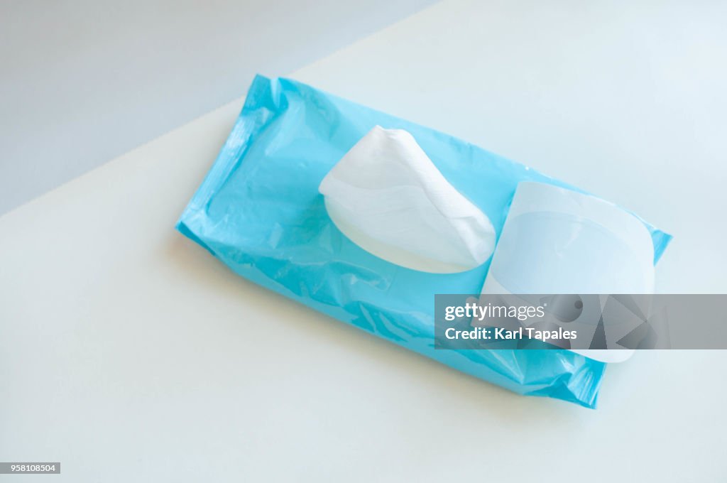 A concept of using baby wipes