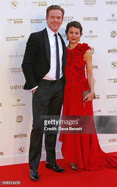 Damian Lewis and Helen McCrory, wearing one-of-a-kind Buccellati yellow and white Gold 'Ventaglio' Earrings, set with Sapphires and Granates, which...