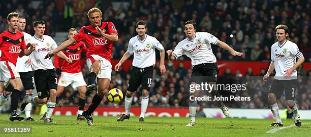 Wes Brown of Manchester United in action during the FA Barclays Premier League match between Manchester United and Burnley at Old Trafford on January...