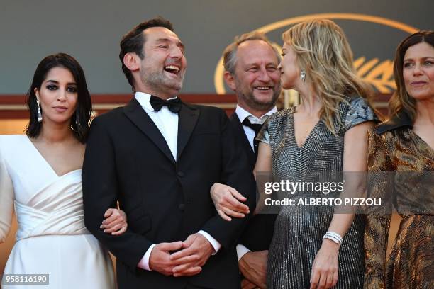 French actress Leila Bekhti, French director Gilles Lellouche, Belgian actor Benoit Poelvoorde, Belgian actress Virginie Efira and French actress...