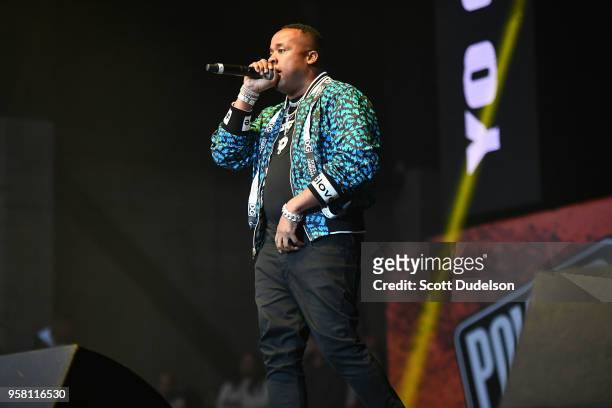 Rapper Yo Gotti performs onstage during the Power 106 Powerhouse festival at Glen Helen Amphitheatre on May 12, 2018 in San Bernardino, California.