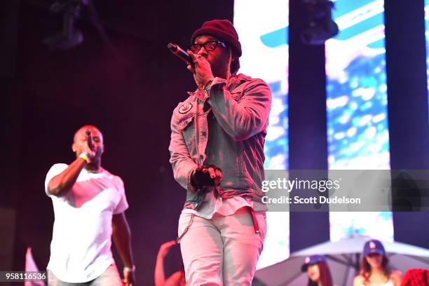 Rapper Ty Dolla Sign performs onstage during the Power 106 Powerhouse festival at Glen Helen Amphitheatre on May 12, 2018 in San Bernardino,...