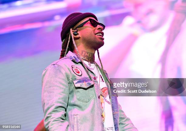 Rapper Ty Dolla Sign performs onstage during the Power 106 Powerhouse festival at Glen Helen Amphitheatre on May 12, 2018 in San Bernardino,...