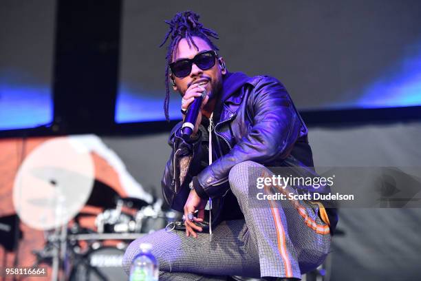 Singer Miguel performs onstage during the Power 106 Powerhouse festival at Glen Helen Amphitheatre on May 12, 2018 in San Bernardino, California.