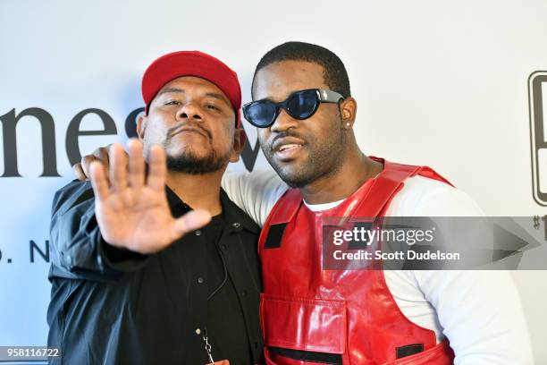 Radio personality J Cruz and rapper A$AP Ferg attend the Power 106 Powerhouse festival at Glen Helen Amphitheatre on May 12, 2018 in San Bernardino,...