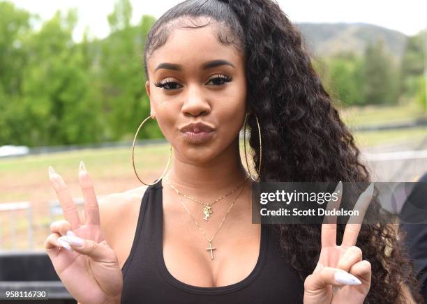 Singer Saweetie attends the Power 106 Powerhouse festival at Glen Helen Amphitheatre on May 12, 2018 in San Bernardino, California.