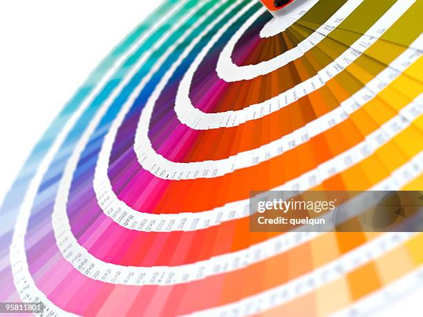 group of color card spread out into rainbow - service design stock pictures, royalty-free photos & images