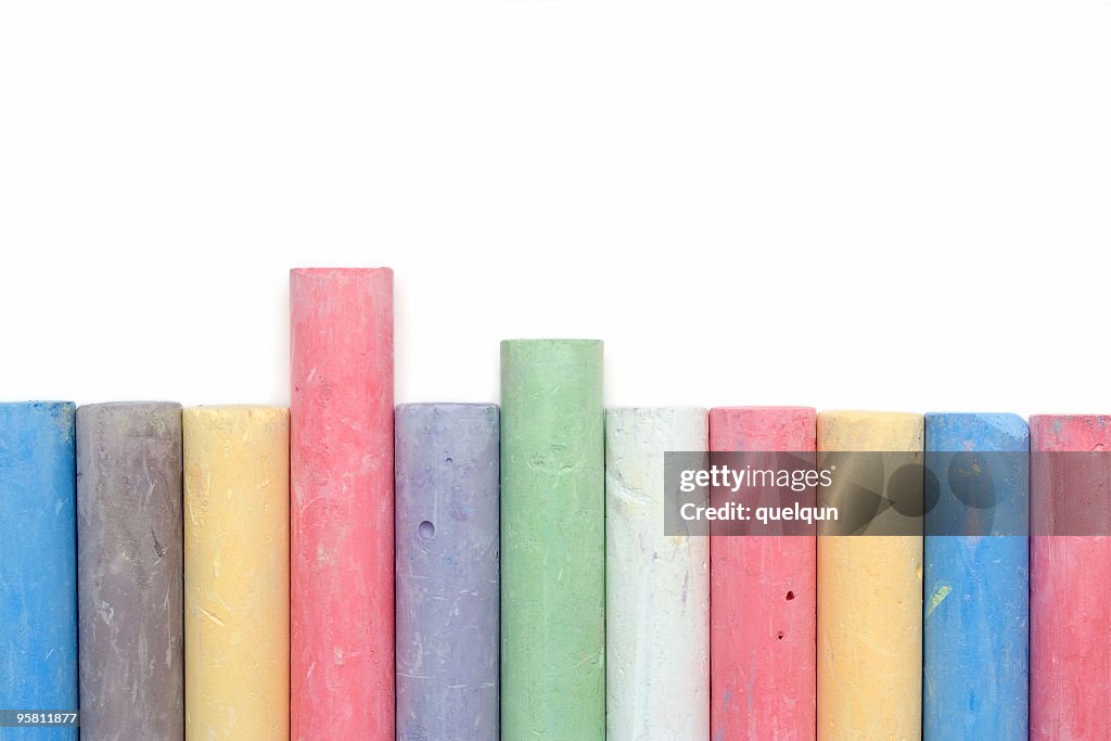 Pastel crayons on white