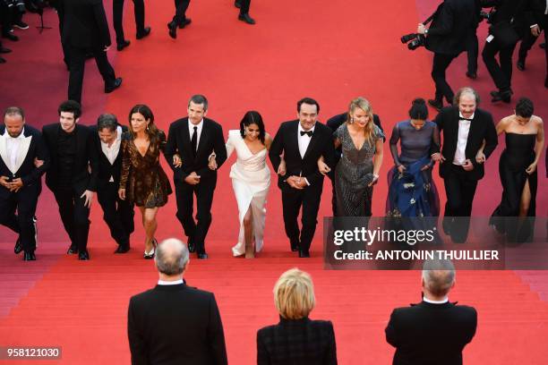 French actor Alban Ivanov, French actor Felix Moati, French actor Mathieu Amalric, French actress Marina Fois, French actor Guillaume Canet, French...